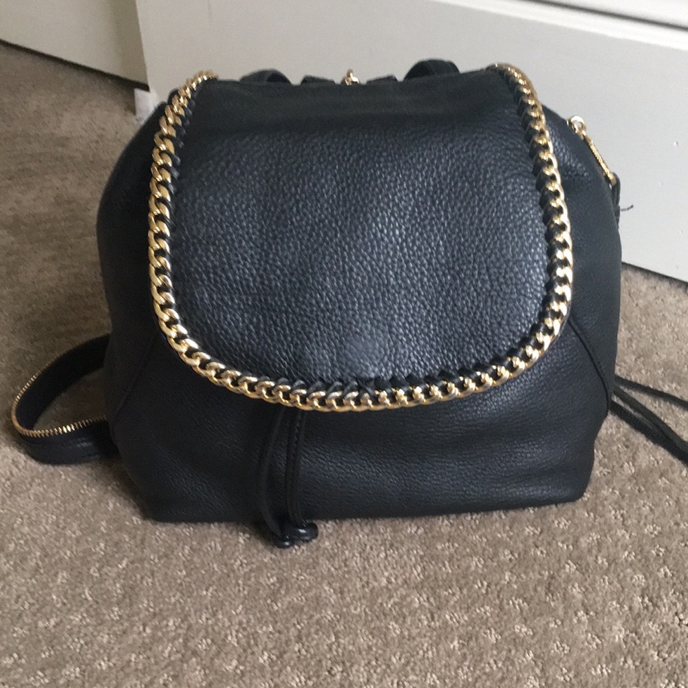 Beautiful black leather Rebecca Minkoff backpack